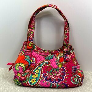 Vera Bradley Pink Swirls Emily Satchel Purse Handbag Tote